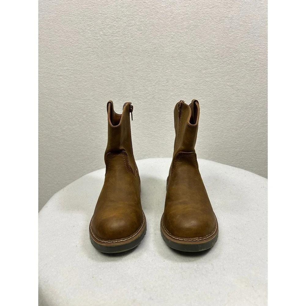 Mountain Creek Weller Boots‎ Kids Size 2M Tan Brown Western Lug Sole